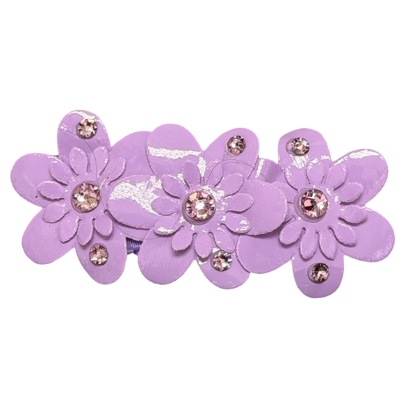 Three small patent flower clip