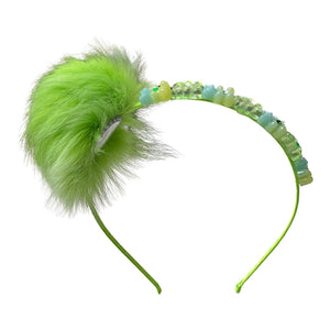 FUR POM POM GUMMY BEAR HEADBAND