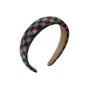 FULLY CRYSTAL CHECKERED  HEADBAND