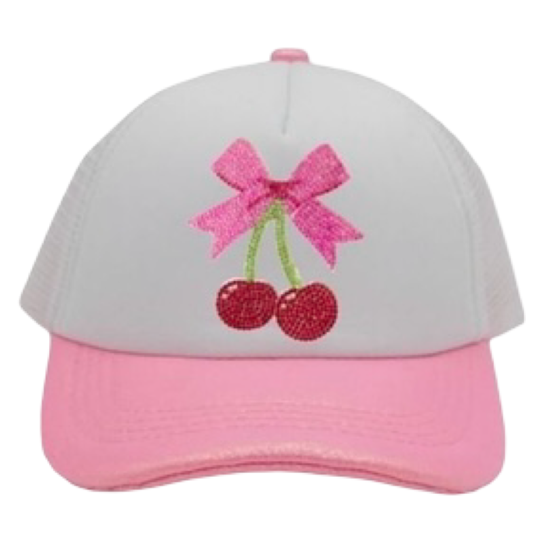 Cherry Bow Pink Galaxy Trucker Hat
