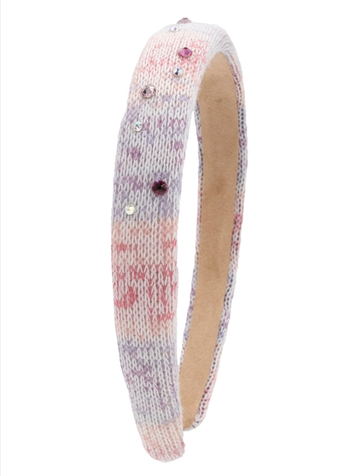 Crystallized Thin Padded Knot Headband in Pastel