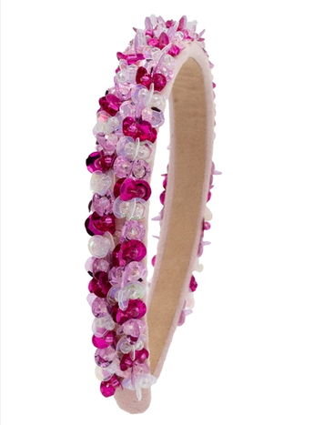 Full Sequin 3D Headband in Multi Pink
