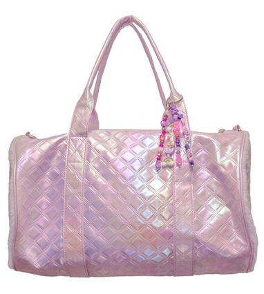 Chevron Galaxy Lavender Duffle With Fun Bag Charm