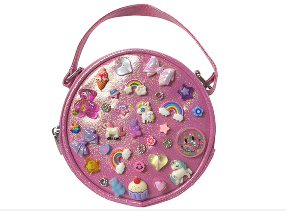 Galaxy Round Charm Jeweled Bag With Crossbody Strap