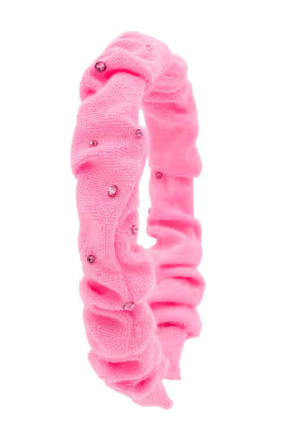 Terry Crinkle Headband in Fuchsia