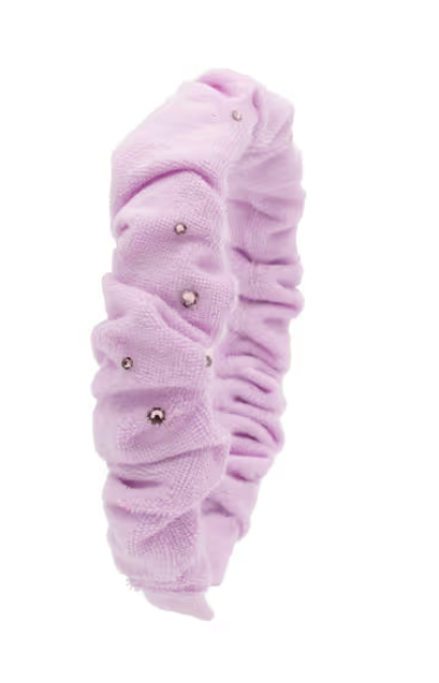 Terry Crinkle Headband in Lavender