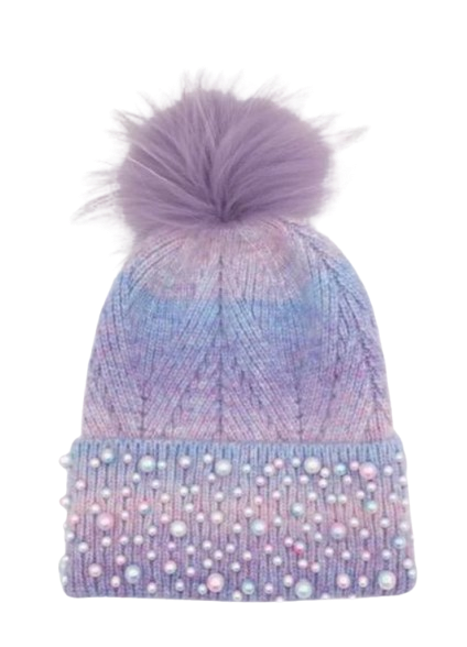 Pearl Cuff Ombre Winter Hat