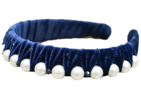 Velvet Scrunch Pearl Headband