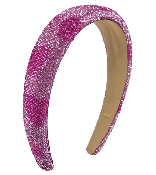 Fully Crystalized Pink Heart Headband In Pink