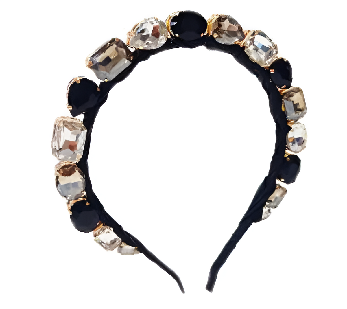 Standing Jewel Headband in Black and White