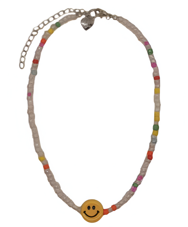 Smiley Necklace In White