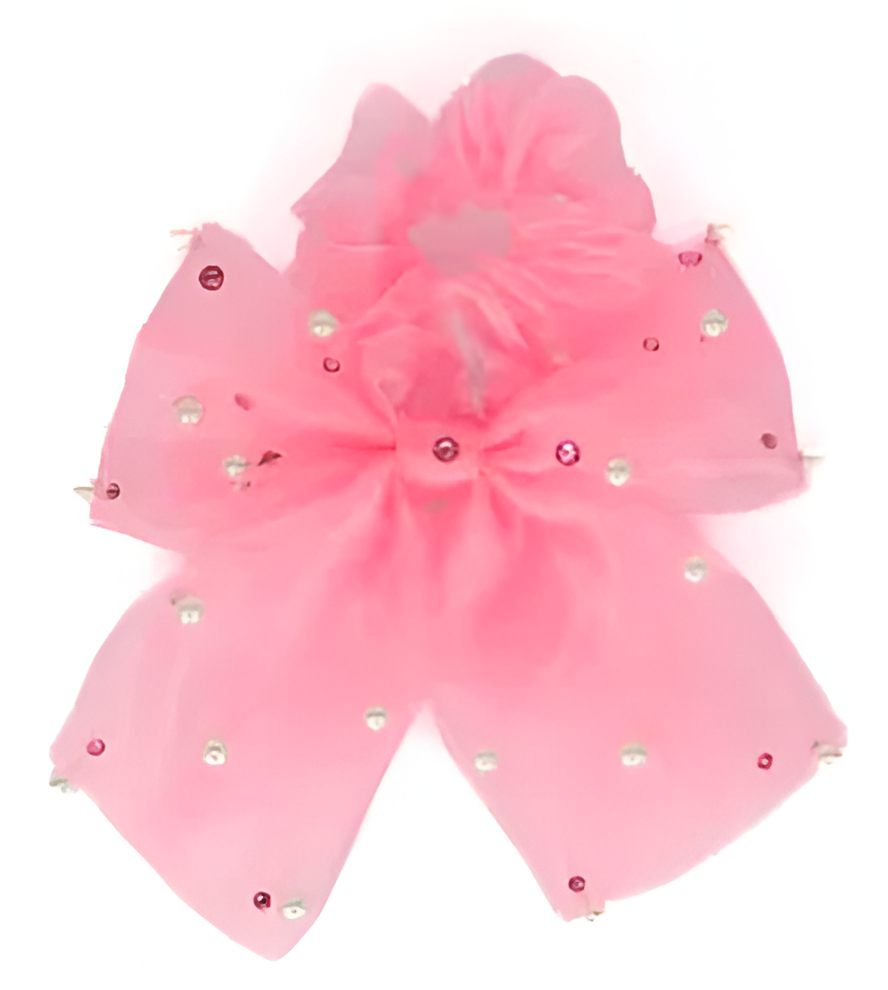 Pink Tulle Pearl Scrunchie