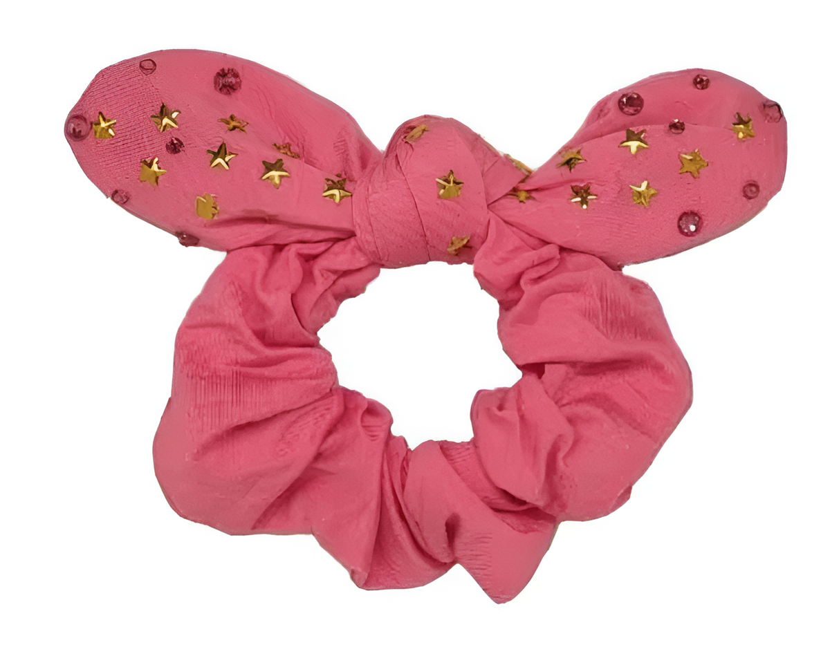 Pink Cotton Star Scrunchie