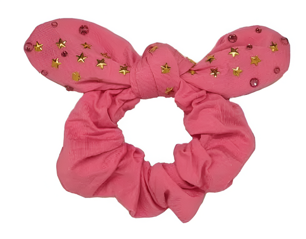 Pink Cotton Star Scrunchie