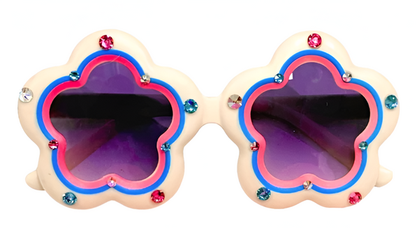 Flower Sunglasses In White