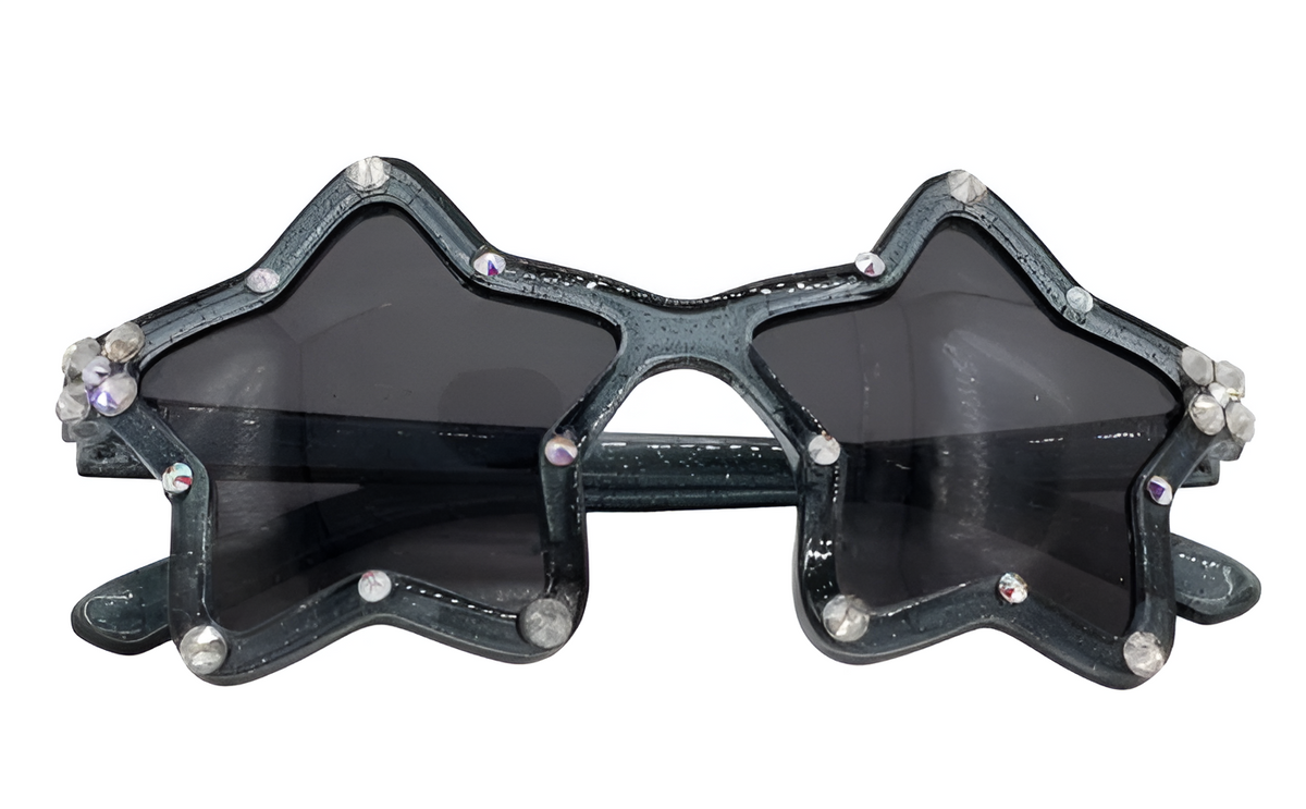 Crystallized Star Shape Sunglasses in Black