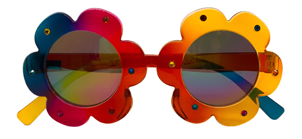 Rainbow Flower Sunglasses with Stones