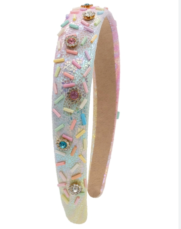 Thick Galaxy Sprinkle Jeweled Headband in Pastel