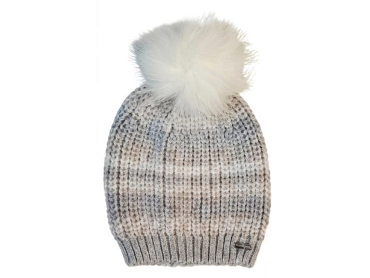 Cotton Knit Winter Hat In Ivory