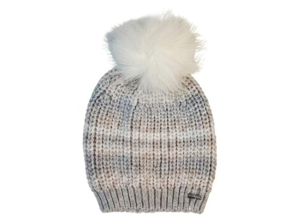 Cotton Knit Winter Hat In Ivory