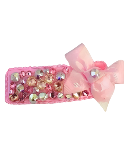 Shimmer Bow Fully Crystal Clip
