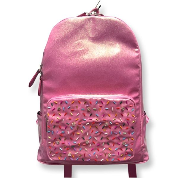 Fuchsia Shimmer Galaxy Backpack With Sprinkle and Jewel Pocket