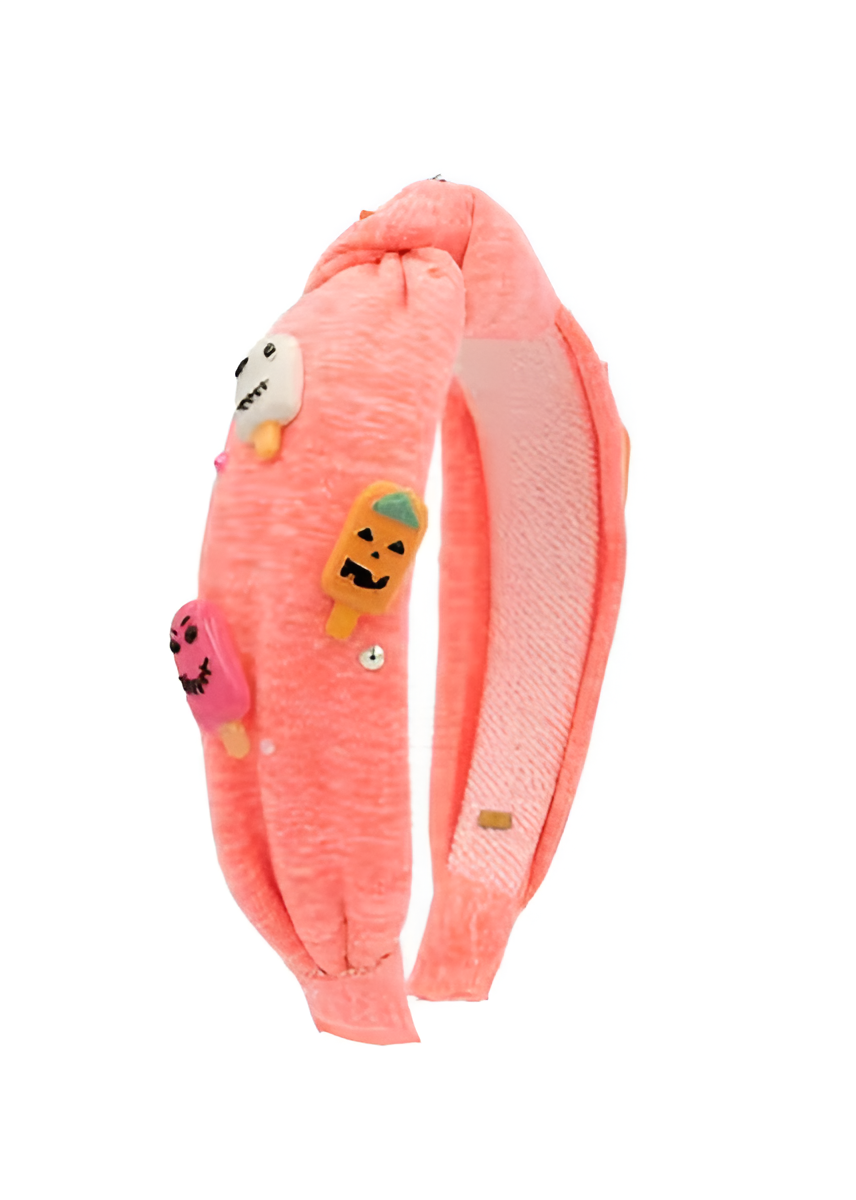 Charm Sweatshirt Knot Headband in Orange