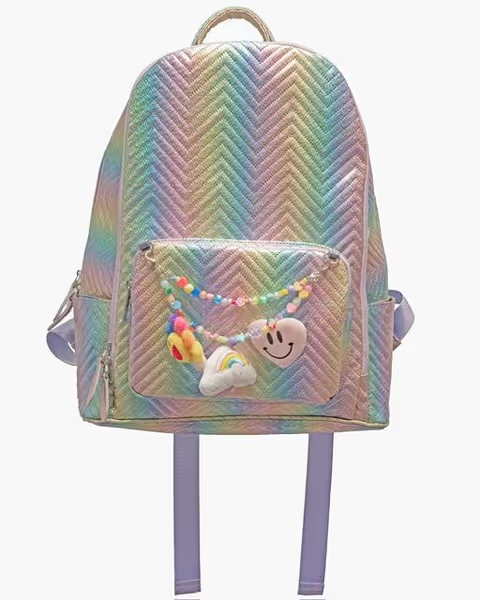 Chevron Pastel Backpack With Removable Link Charm