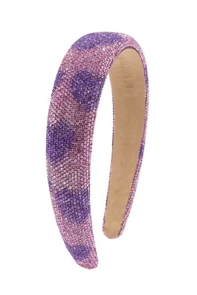 Fully Crystallized Lavender Heart Headband in Pink