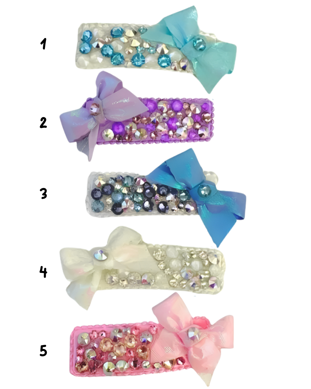 Shimmer Bow Fully Crystal Clip