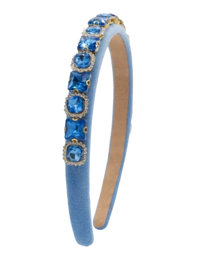 Full Multi Shape Jewel Thin Velvet Headband