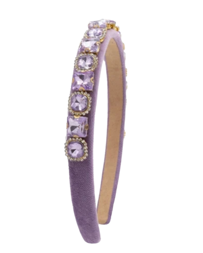 Full Multi Shape Jewel Thin Velvet Headband