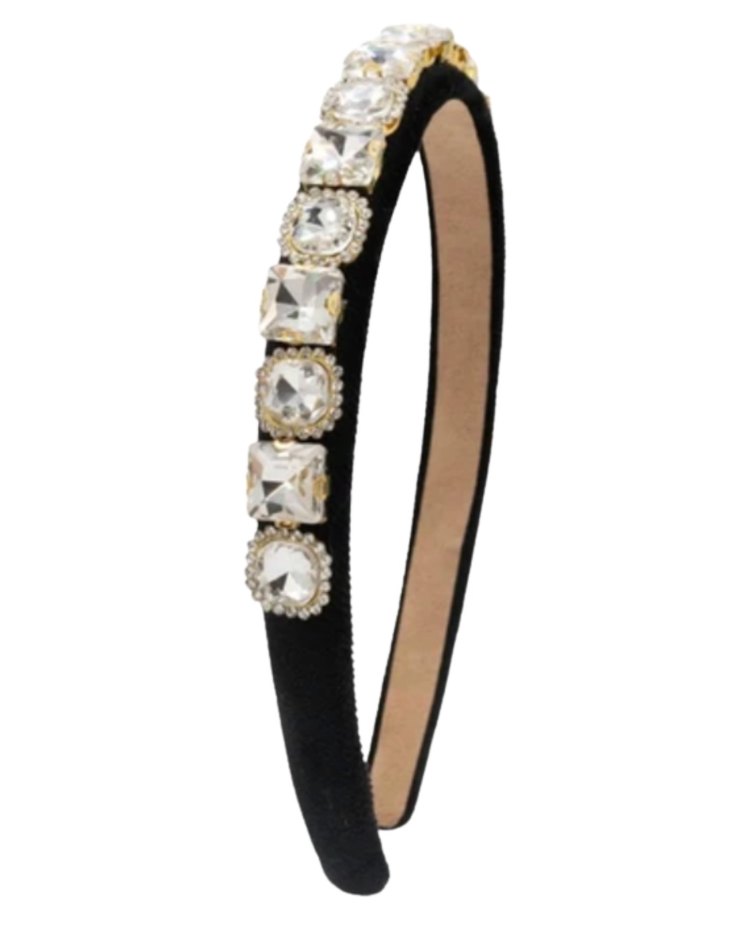 Full Multi Shape Jewel Thin Velvet Headband