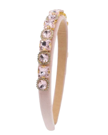 Full Multi Shape Jewel Thin Velvet Headband