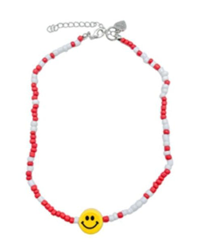 SMILEY NECKLACE RED