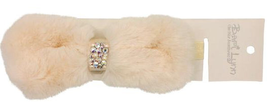 Ivory Fur Bow Baby Headband