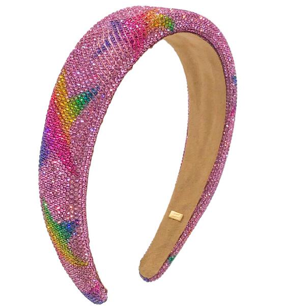 Fully Crystalized Rainbow Star Headband In Pink