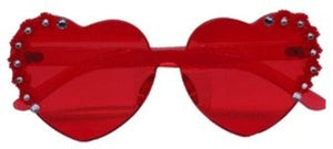 RED FLOWER HEART SUNGLASSES WITH STONES