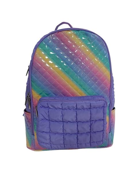 QUILTED RAINBOW PURPLE BACKPACK