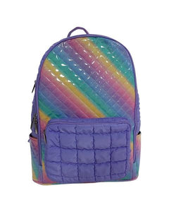 QUILTED RAINBOW PURPLE BACKPACK