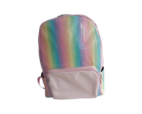 GALAXY CHEVRON RAINBOW PASTEL PINK BACKPACK